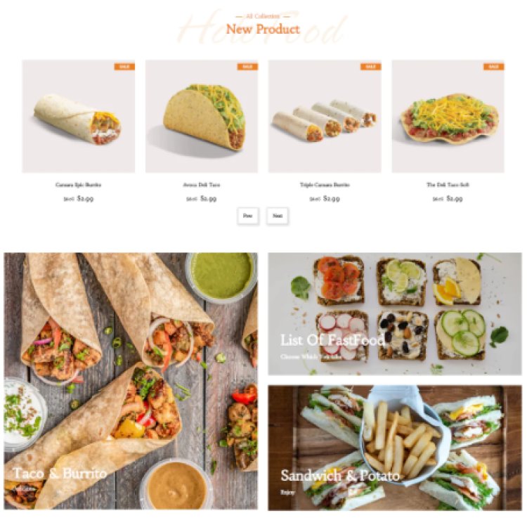 Fastfood & Restaurant Shopify Shopping Website | Digital media calendar