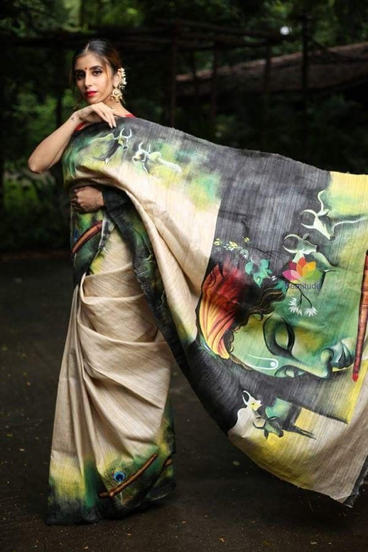 Shop Best Hand painted saree Online