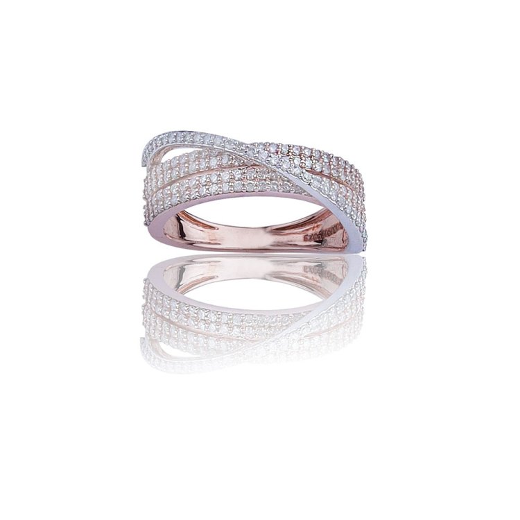 Shop Dual overlap diamond band