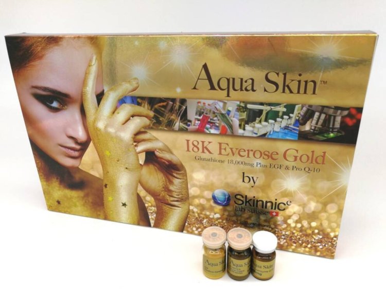 Aqua Skin 18K Everose Gold Glutathione Skin Whitening 10 Sessions Injection