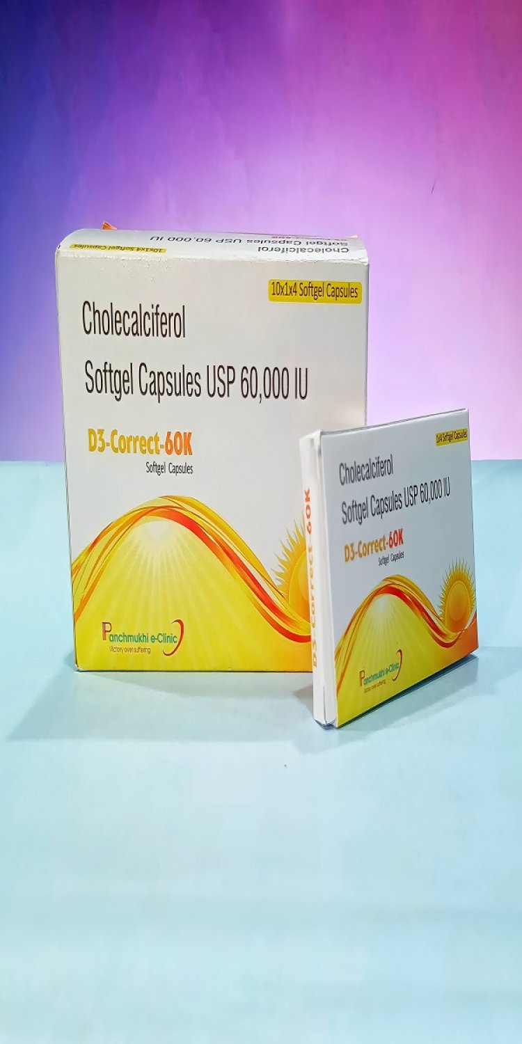 Gain Cholecalciferol D3- Correct- 60 K Capsule by Panchmukhi brings with e-clinic and telemedicine services