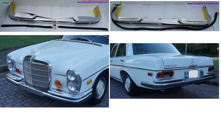 Mercedes W108 and W109 bumpers (1965-1973) by stainless steel