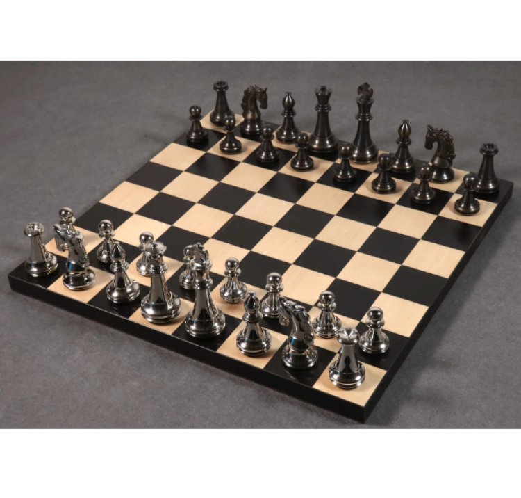Staunton Inspired Brass Metal Luxury Chess Pieces Only Set – royalchessmall