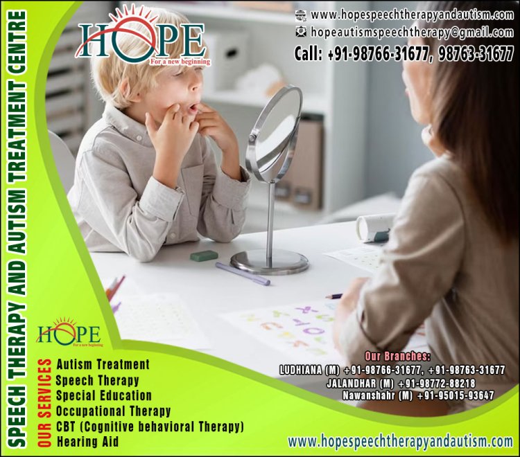Hope Centre for Autism Treatment, Speech Therapy, Hearing Aid Centre for Kids & Children in Ludhiana Punjab https://www.hopespeechtherapyandautism.com Ludhiana: +91-98766-31677, +91-98763-31677, Jalandhar: +91-98772-88218, Nawan Shahr: +91-95015-93647