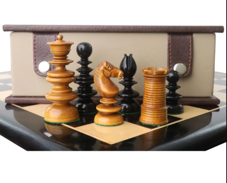 Combo of 3.3" St. John Pre-Staunton Calvert Chess set - Pieces in Ebon – royalchessmall