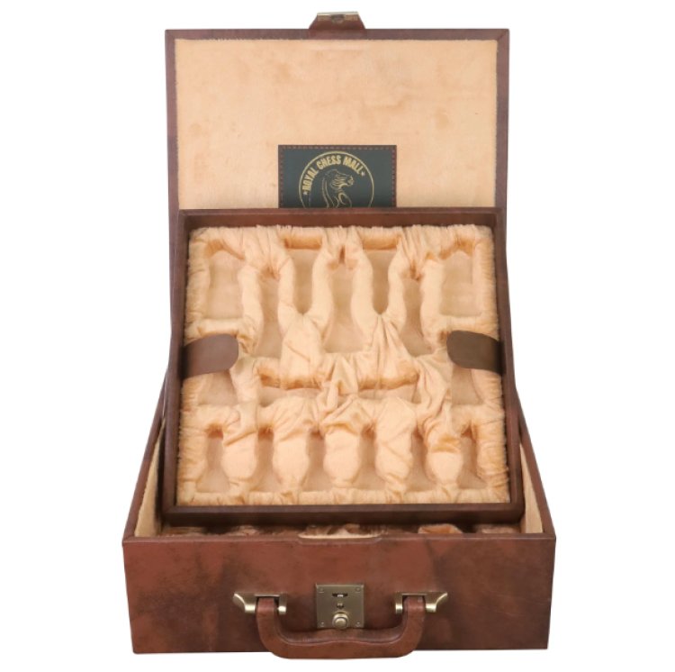 Tan Brown Leatherette Coffer Storage Box for Chess Pieces - 3.5" To 4. – Royal Chess Mall India