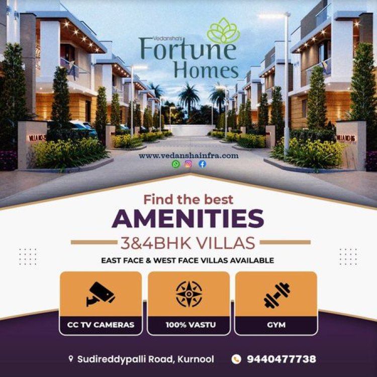 Luxurious 3BHK and 4BHK Duplex Villas with home theater Kurnool || Vedansha Fortune Homes