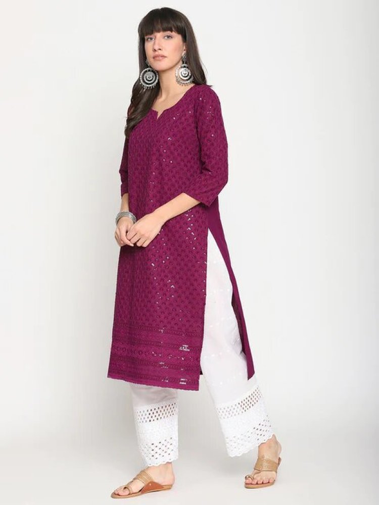 Buy Chikan embroidery kurti online in India