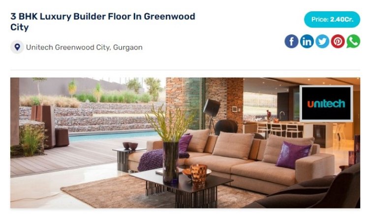 3 BHK Builder Floor for Sale In Greenwood City Gurgaon