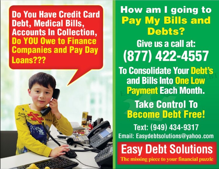 Do You Have Credit Card Debt, Medical Bills, Owe To Finance Companies and PayDay Loans?