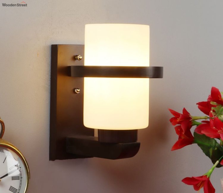 Buy White Wooden Iron Wall Light Online in India at Best Price - Modern Wall lights