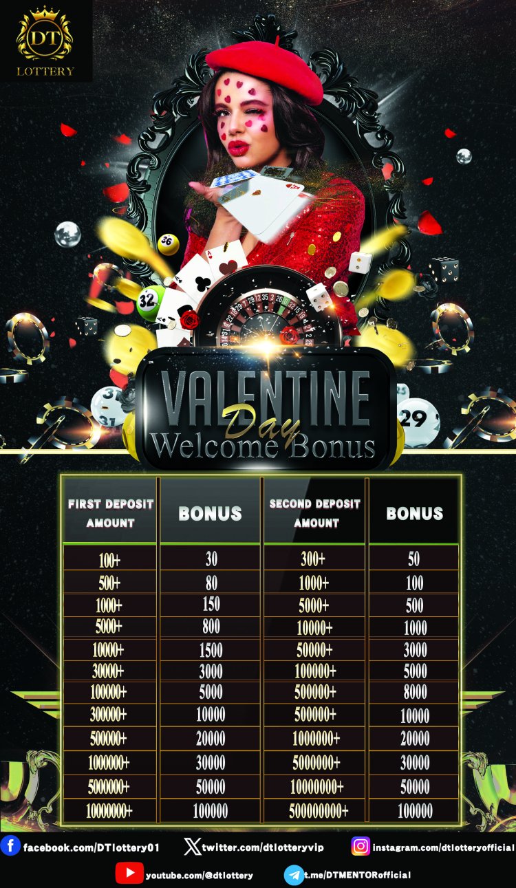 Celebrate Valentine's Day with Love and Luck at DT LOTTERY is lottery online