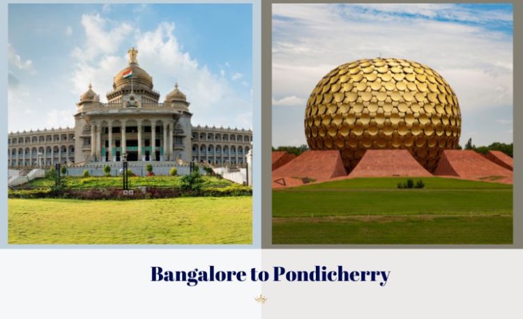 Can you recommend any good places to stop overnight during a car trip from Bangalore to Pondicherry