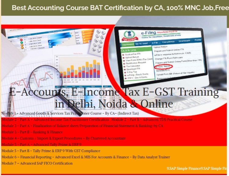 Accounting Course in Delhi, 110001 [GST Update 2024] by SLA Accounting Institute, Taxation and Tally Prime Institute in Delhi, Noida, [ Learn New Skills of Accounting & Finance for 100% Job] in HDFC Bank.