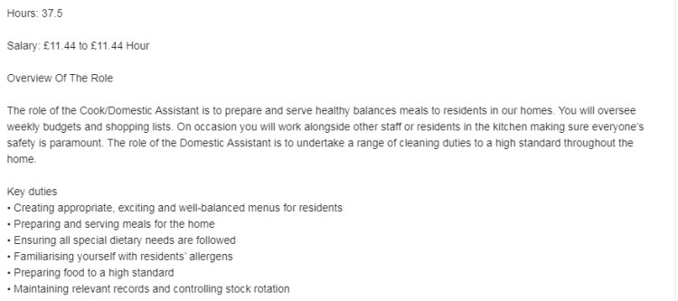 Cook/Domestic Assistant Choice Care Group Chapel Row, Reading, UK