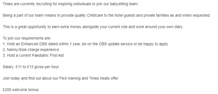 Babysitter Tinies Childcare Maidenhead, UK Babysitter Tinies Childcare