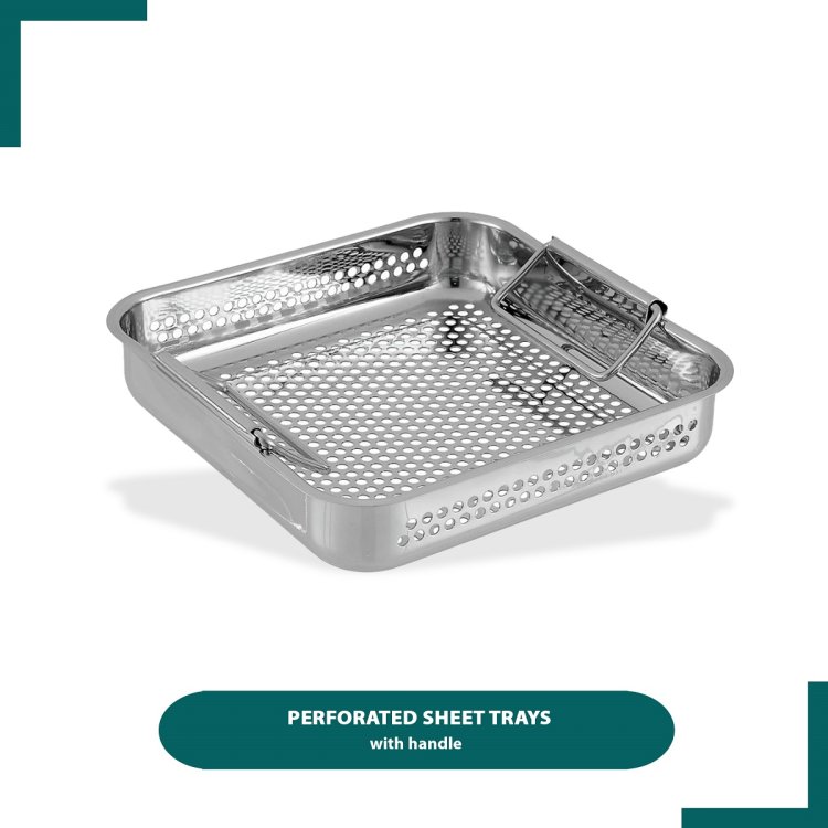 Efficient Organization: Perforated Sheet Trays with handles