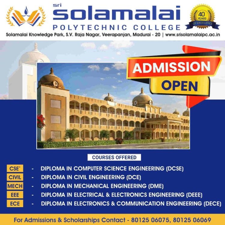 Diploma in Mechanical Engineering at Sri Solamalai Polytechnic College, Best Polytechnic College in Madurai: Admissions Now Open