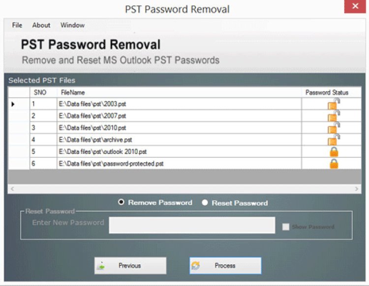 How can I remove the password of PST?