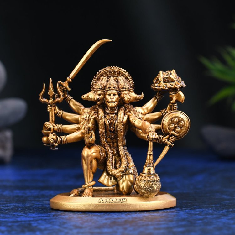 Sitting Panchmukhi Lord Hanuman Car Dashboard Idol – theartarium