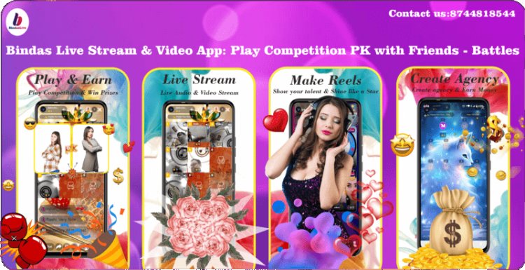 Bindas Live Stream & Video App: Play Competition PK with Friends - Battles | Live Stream, Video Chat | Live Battles