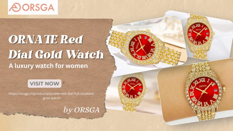 ORNATE Red Dial Gold Watch: A Bold Fusion of Elegance and Passion