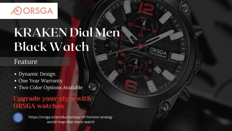 KRAKEN Dial Men Black Watch Perfect Blend of Power and Style