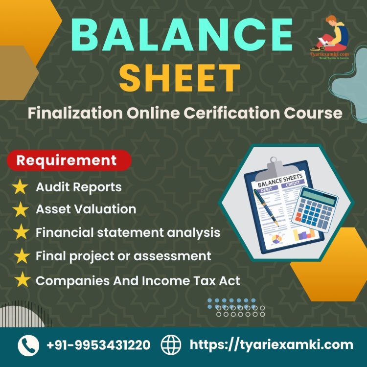 Master Balance sheet finalization online certification course for Professionals