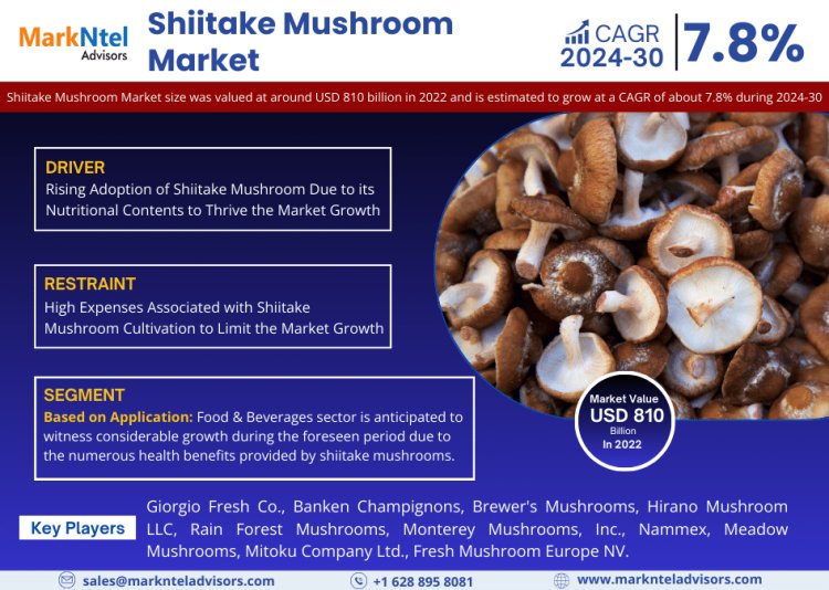 Shiitake Mushroom Market to Reach USD 810 billion in 2022, Growing at a CAGR of 7.8% | CAGR