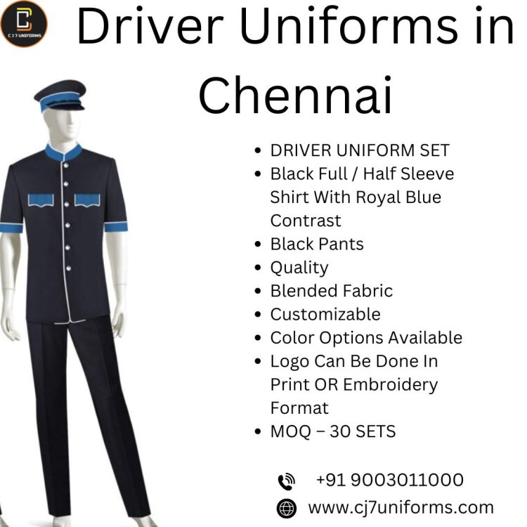 Driver Uniforms Chennai - CJ7 Uniforms | Elegant, Durable & Customizable