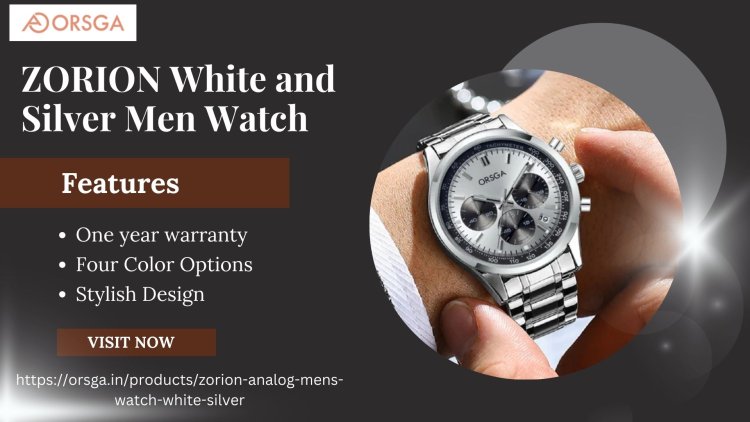 ZORION White and Silver Men Watch Modern and Versatile