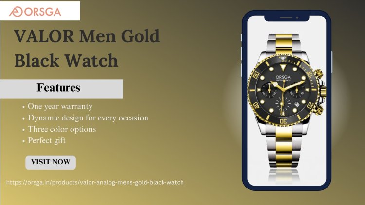 VALOR Men Gold Black Watch Luxury Style with Confidence