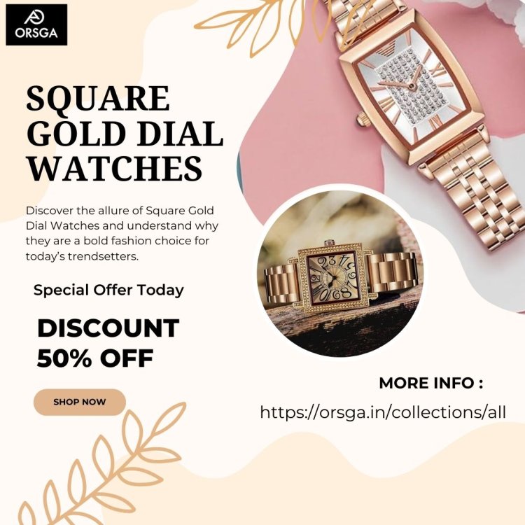 Buy Square Gold Dial Watches for Women at affordable price