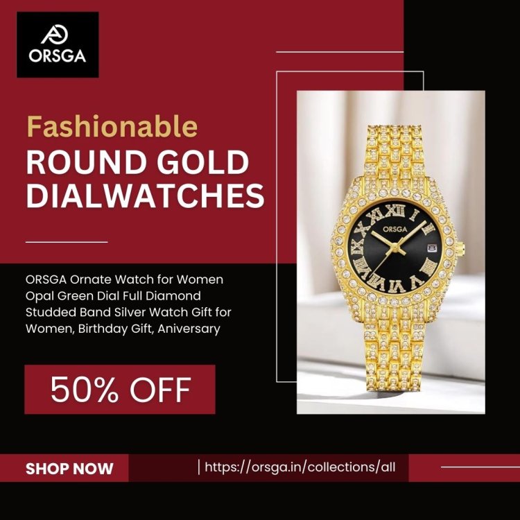 Buy Round Gold Dial Watches for Women Online at Discounted Prices