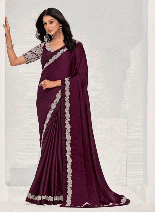 Elegant Wine Color Saree – Perfect for Any Occasion!