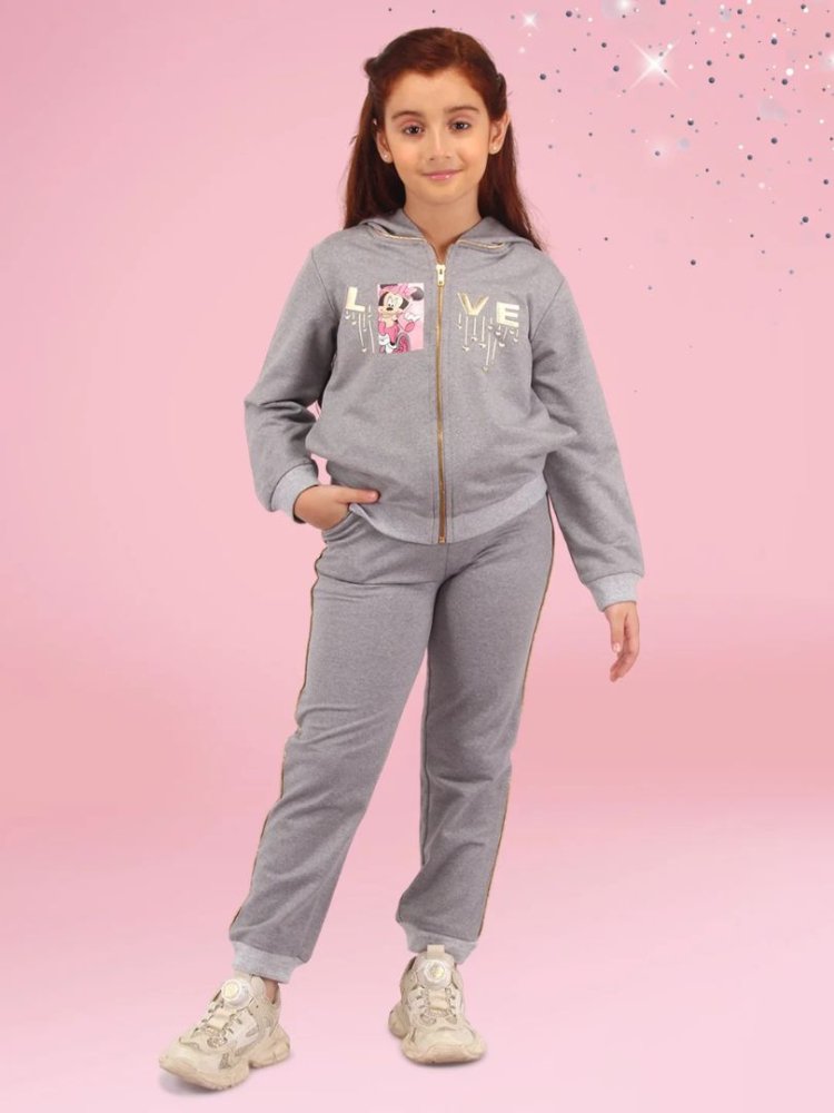 CuteCumber - Girls Tracksuit in Grey Melange – Mickey Mouse Charm