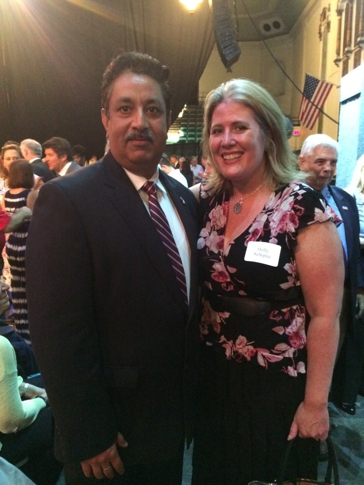 Sarvesh Kumar Dharayan with New Jersey General Assembly Holly Schepisi