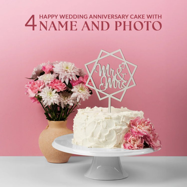 4 Cute and Unique Wedding Anniversary Cake Ideas with Personalized Name Designs