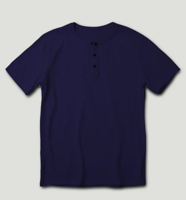 Shop Now: Latest Short Sleeve Henley Blue Shirt Sale!