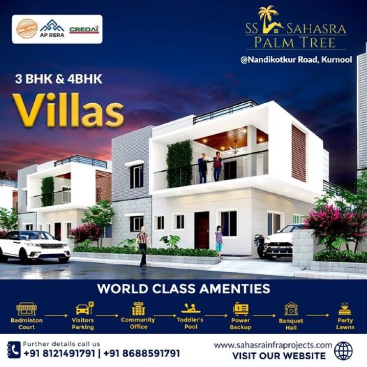 Court Amenities villas in Nandikutkur Road by SS Sahasra Palm Tree || SS Sahasra Palm Tree 3 and 4BHK Villas