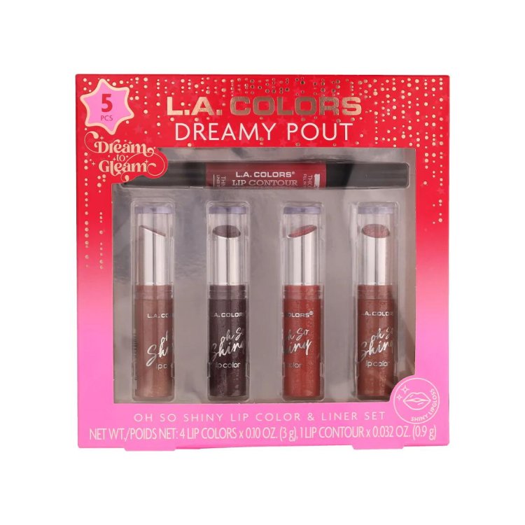 L.A. Colors 5 Pcs Dreamy Pout Lip Balm Set - Dreamy Pout - HOK Makeup