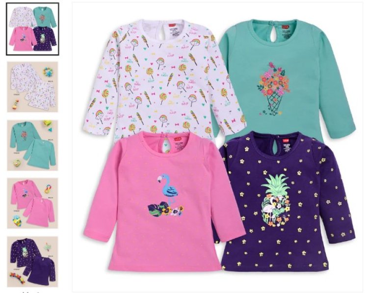 Cute Cartoon Printed Regular Fit Full Sleeve Top for Girls – Comfy & Stylish