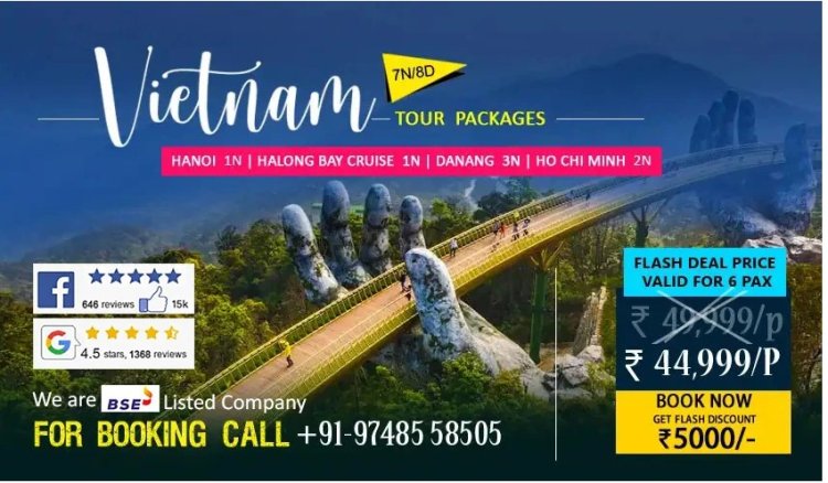 Vietnam Package Tour from Kolkata – Explore Hidden Caves, Floating Markets, and Coastal Beauty