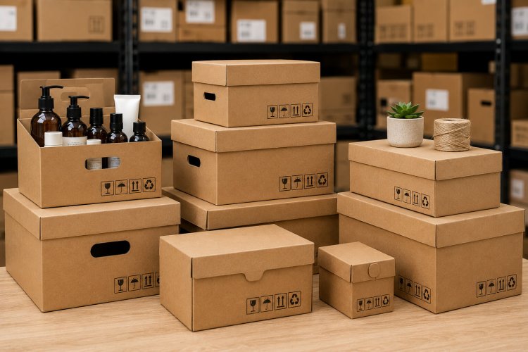 Kraft Storage Boxes for Organizing Products in Retail and Warehouse Settings